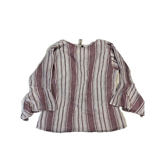 Diya Design Studio Shirt Womens 2XL White Red Striped Pearl Embellished Floral - Picture 4 of 4